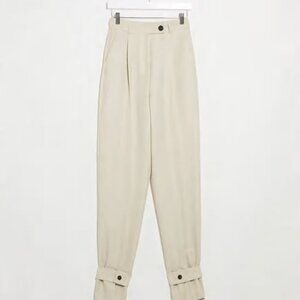 ASOS DESIGN Tall tapered pants with ankle tab detail